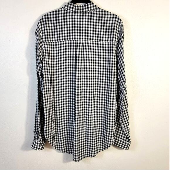 Velvet Graham & Spencer Shirt Women's S Black White Check Classic Preppy Coastal - Picture 2 of 10